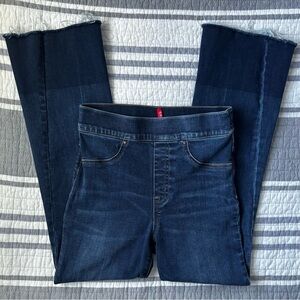 SPANX Two-Tone Cropped Flare Jeans